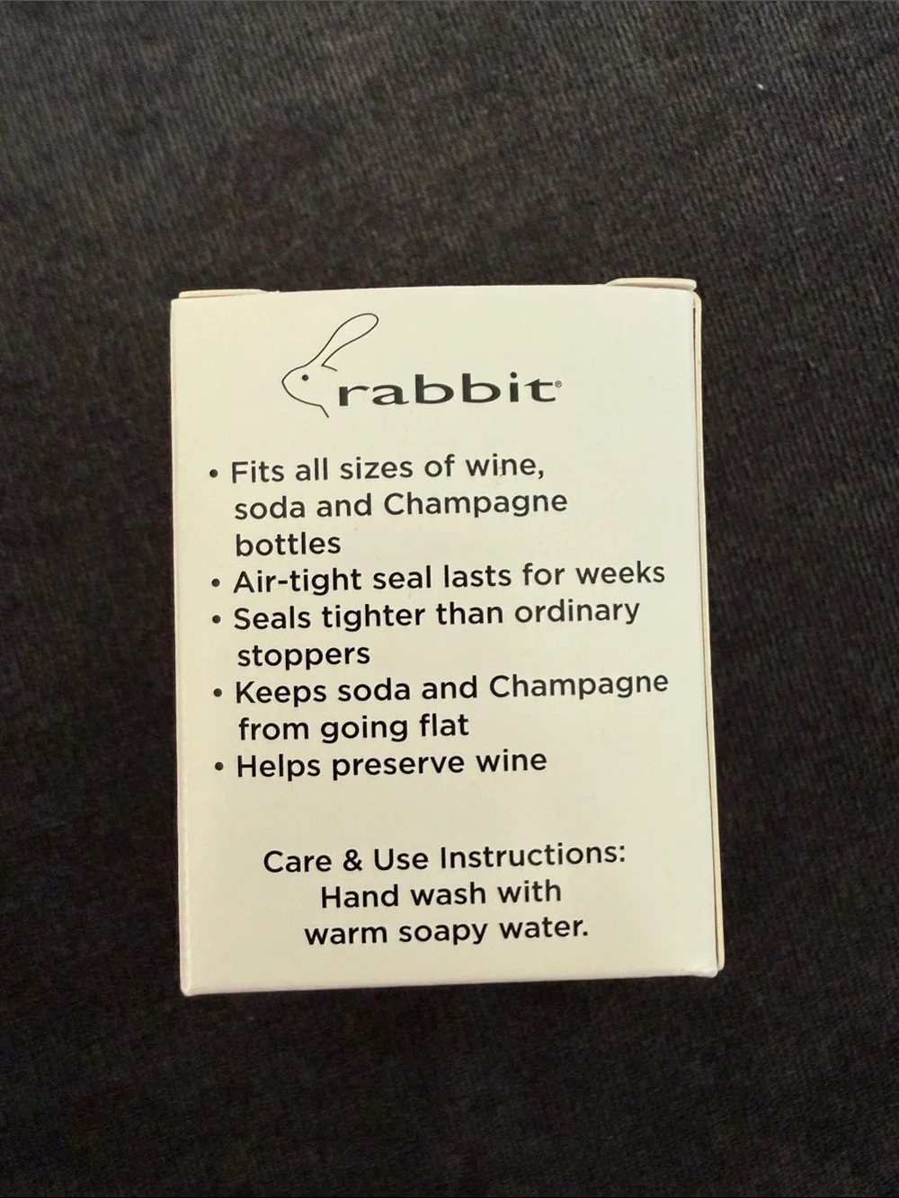 Rabbit- Champagne and Wine Sealer, Dark Silver